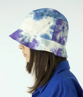 SB241-0406 Tie Dye Bucket Hat Off White/Blue Mix