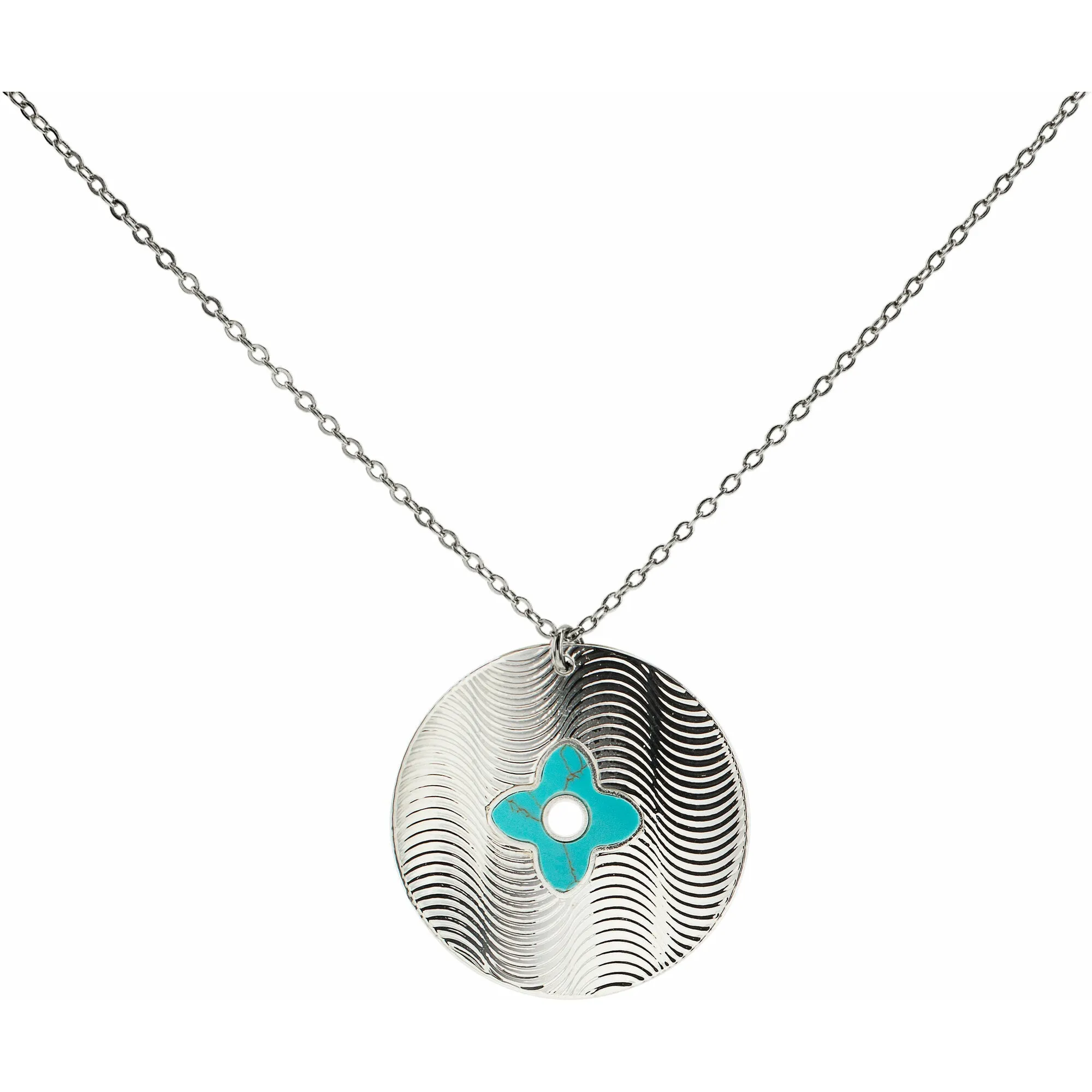 Silver Shield Turquoise Necklace