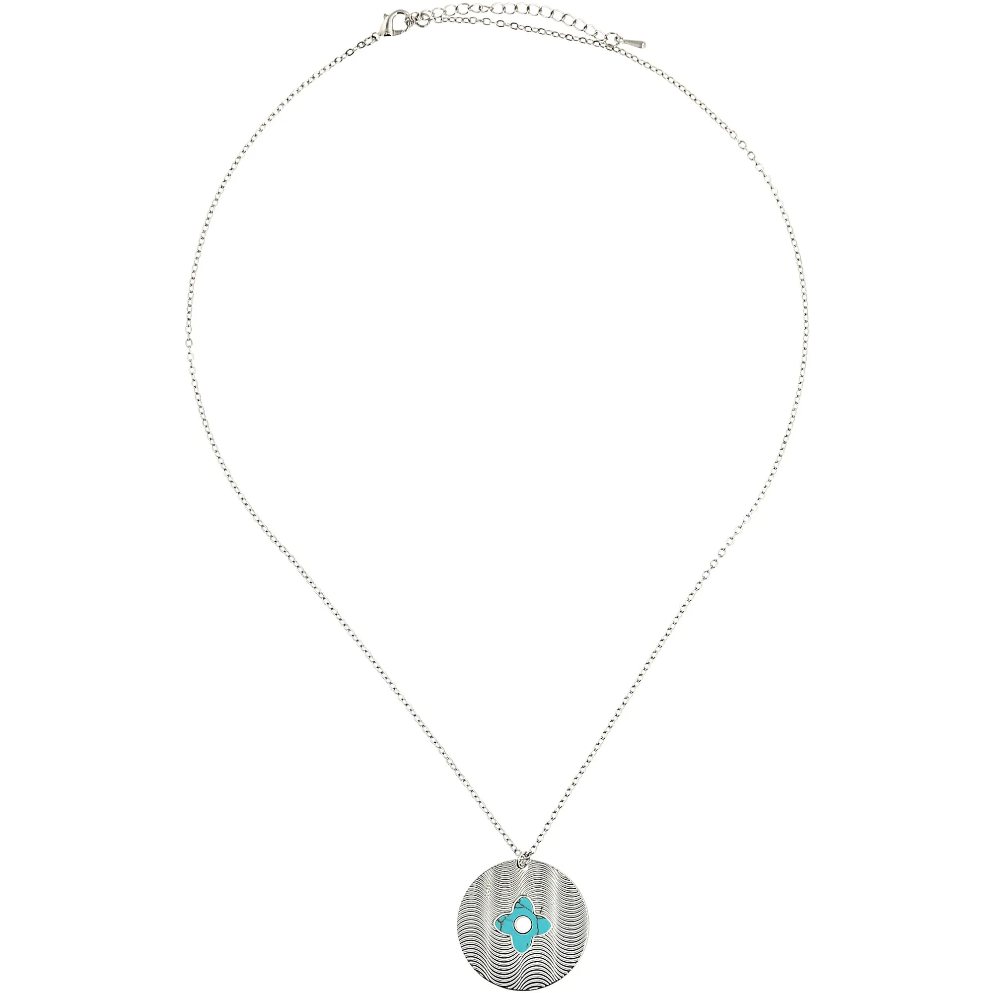 Silver Shield Turquoise Necklace