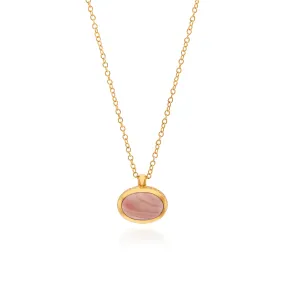 Small Pink Opal Pendant Necklace