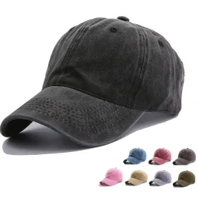 Solid Spring Summer Cap Women Ponytail Baseball Cap Fashion Hats Men Baseball Cap Cotton Outdoor Simple Vintag Visor Casual Cap