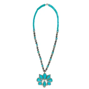 Southern Grace Turquoise Beaded Squash Necklace