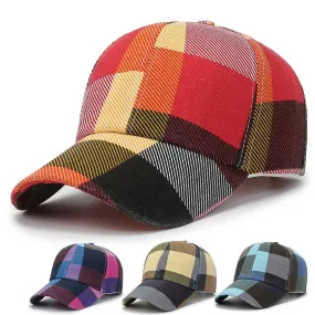 Spring Summer Women Men Plaid Baseball Caps Outdoor Cool Lady Male Sun Cap Hat For Women Men Fashion