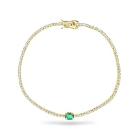 Statement Emerald on Mini Tennis Bracelet