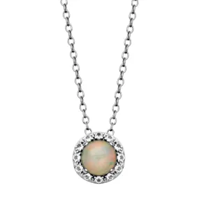 Sterling Silver Ethiopian Opal & White Topaz "Dazzle" Necklace