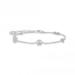 Sterling Silver White Symbols Bracelet A2039-051-14-L19V