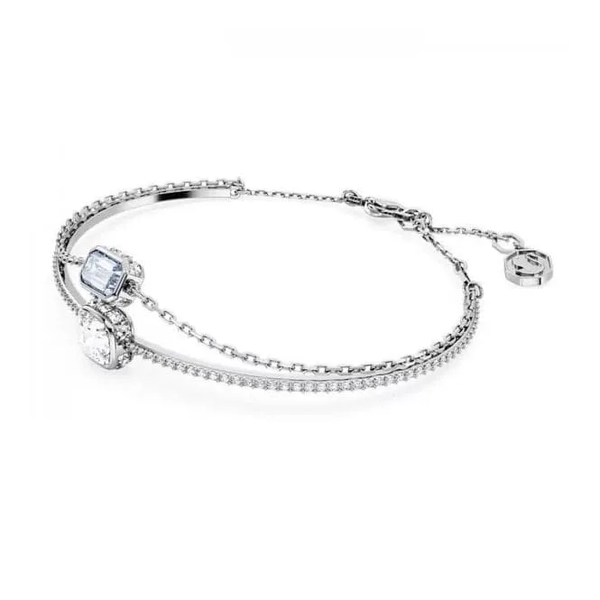 Stilla Mixed Cuts Blue Rhodium Plated Bangle 5668244