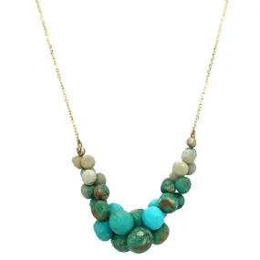 Stumpy Turquoise Briolette Necklace - "Caviar Scoop"