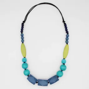 Sylca Turquoise Brynn wood Necklace - BP24N12BLUE