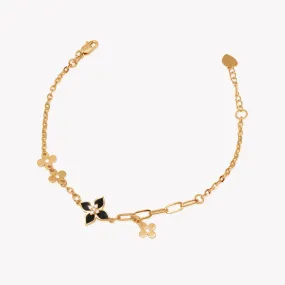 Tamara Black Flower Bracelet