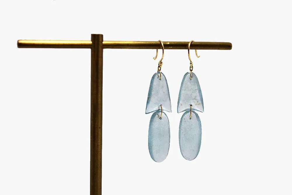 Ten Thousand Things Aquamarine Tiny Arrowhead Earrings