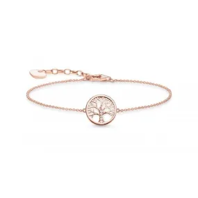 Thomas Sabo Rose Gold Plated Tree of Love Bracelet A1828-416-14-L19v