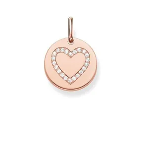 Thomas Sabo Sterling Silver Heart Disc Pendant LBPE0005-416-14