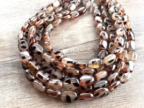 Tortoise Shell Lucite Acrylic Beaded Multi Strand Statement Necklace - Lauren