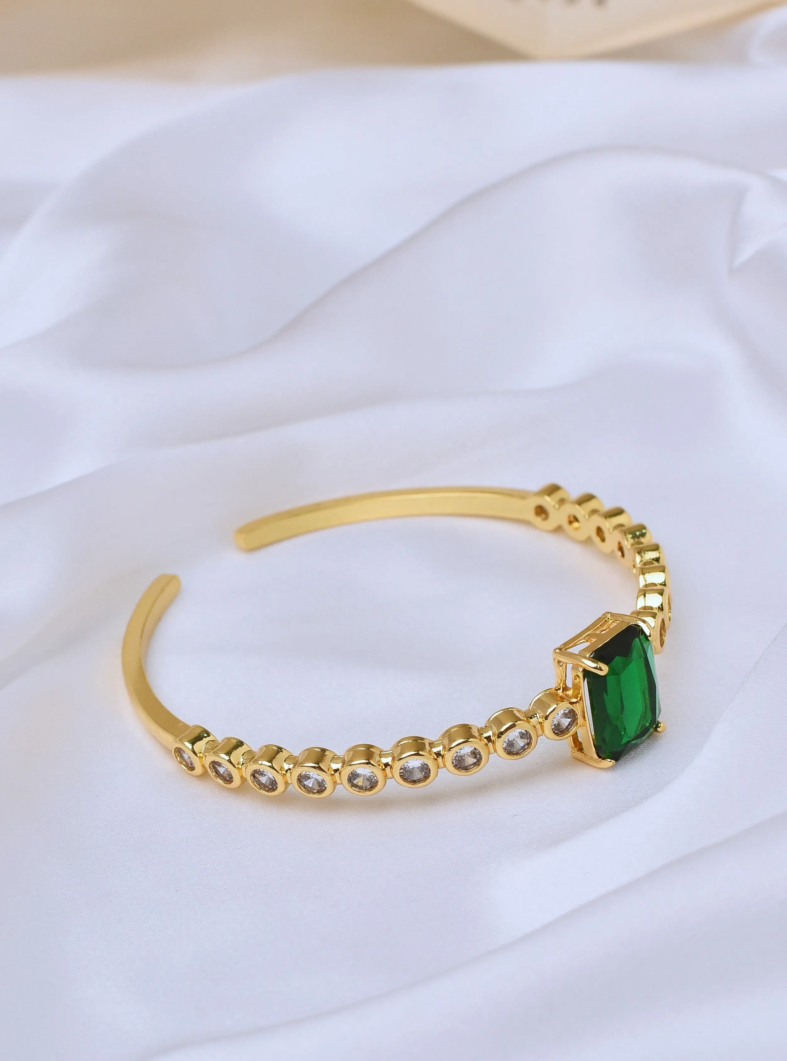 Trisha Emerald Cuff Bangle