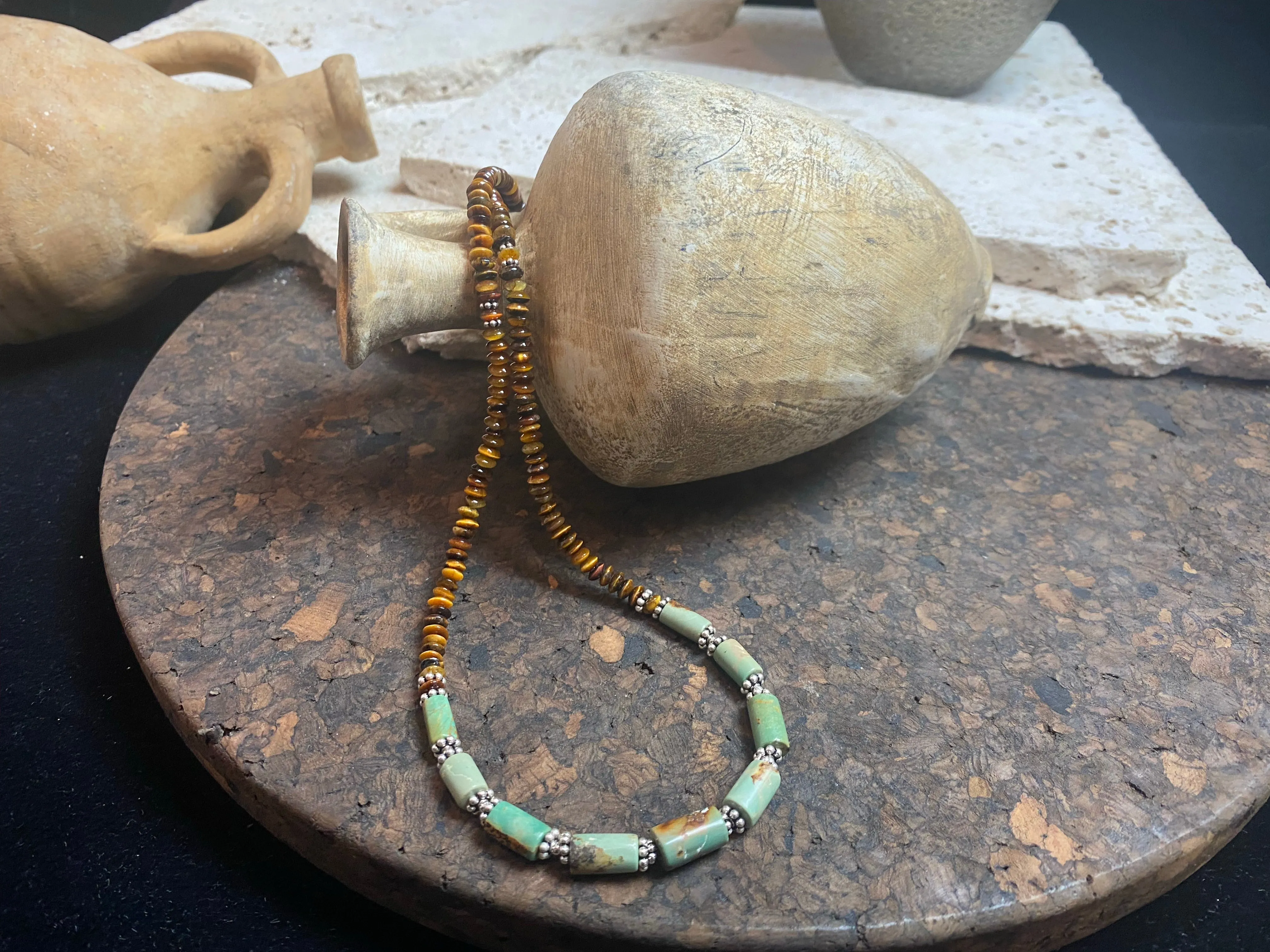 Turquoise And Tigers Eye Necklace