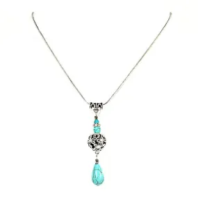 Turquoise/Silver Pendant Necklace