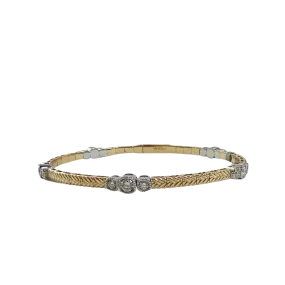 Two-Tone Diamond Bangle Bracelet