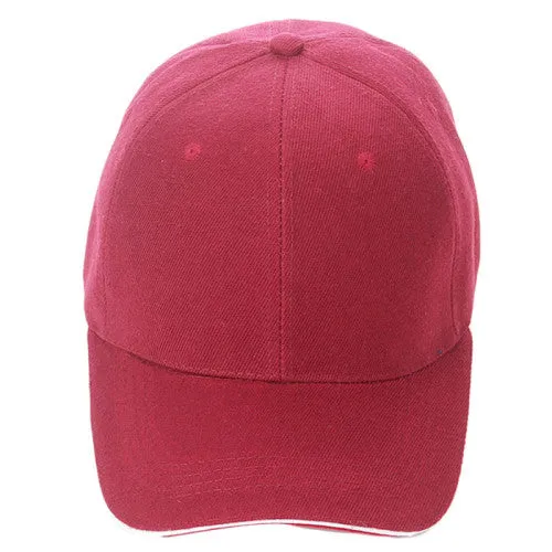 Unisex Curved Visor Baseball Cap - Solid Color - Cotton, Polyester