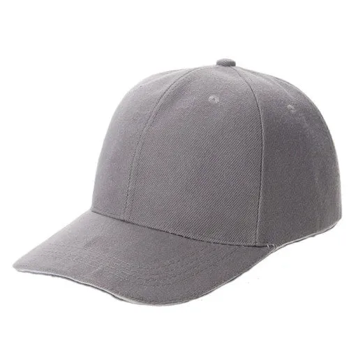 Unisex Curved Visor Baseball Cap - Solid Color - Cotton, Polyester