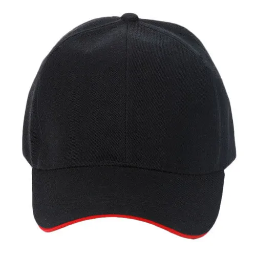 Unisex Curved Visor Baseball Cap - Solid Color - Cotton, Polyester