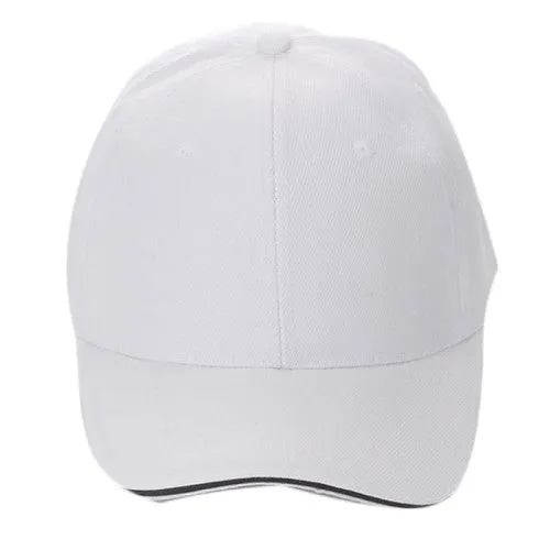 Unisex Curved Visor Baseball Cap - Solid Color - Cotton, Polyester