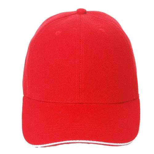 Unisex Curved Visor Baseball Cap - Solid Color - Cotton, Polyester