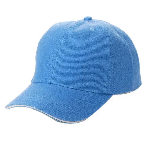 Unisex Curved Visor Baseball Cap - Solid Color - Cotton, Polyester