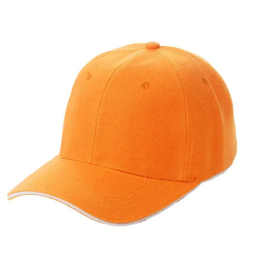 Unisex Curved Visor Baseball Cap - Solid Color - Cotton, Polyester