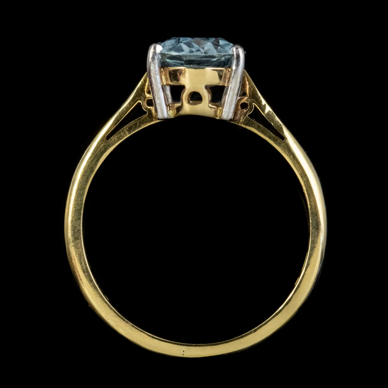 Vintage 2.50Ct Aquamarine Engagement Ring 18Ct Gold Dated 1984