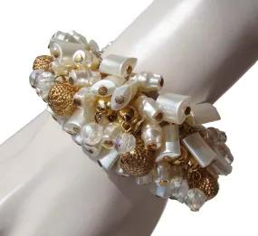 Vintage 60s Bracelet Baroque Pearl Stretch Bracelet