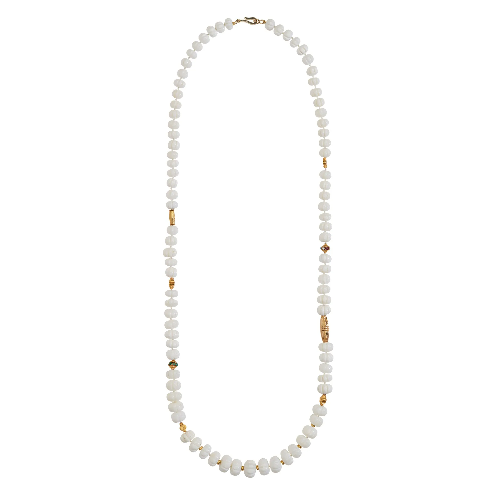 White Opal Beaded Necklace 226 (84cm)