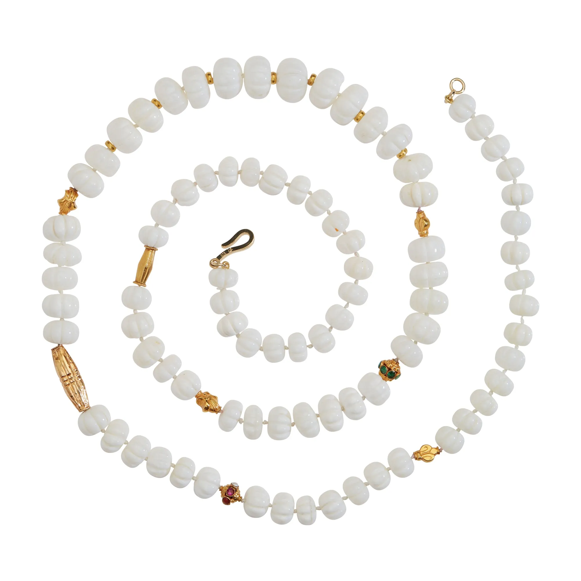 White Opal Beaded Necklace 226 (84cm)