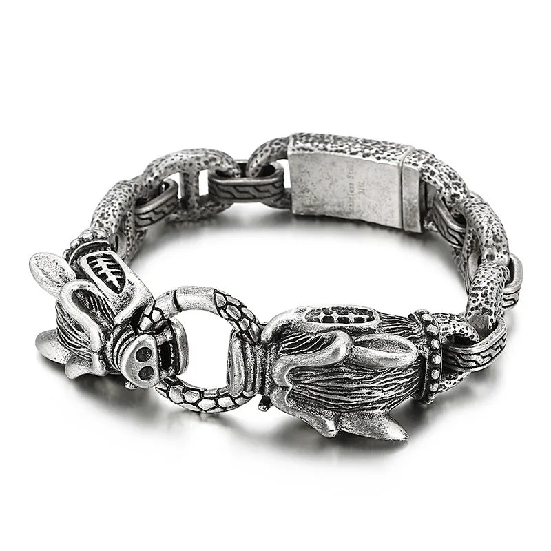 Wild Boar Men's Titanium Steel Bracelet - Edgy Personalized Punk Style