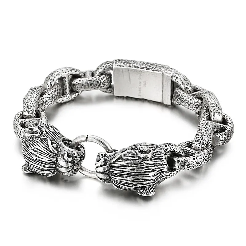 Wild Boar Men's Titanium Steel Bracelet - Edgy Personalized Punk Style