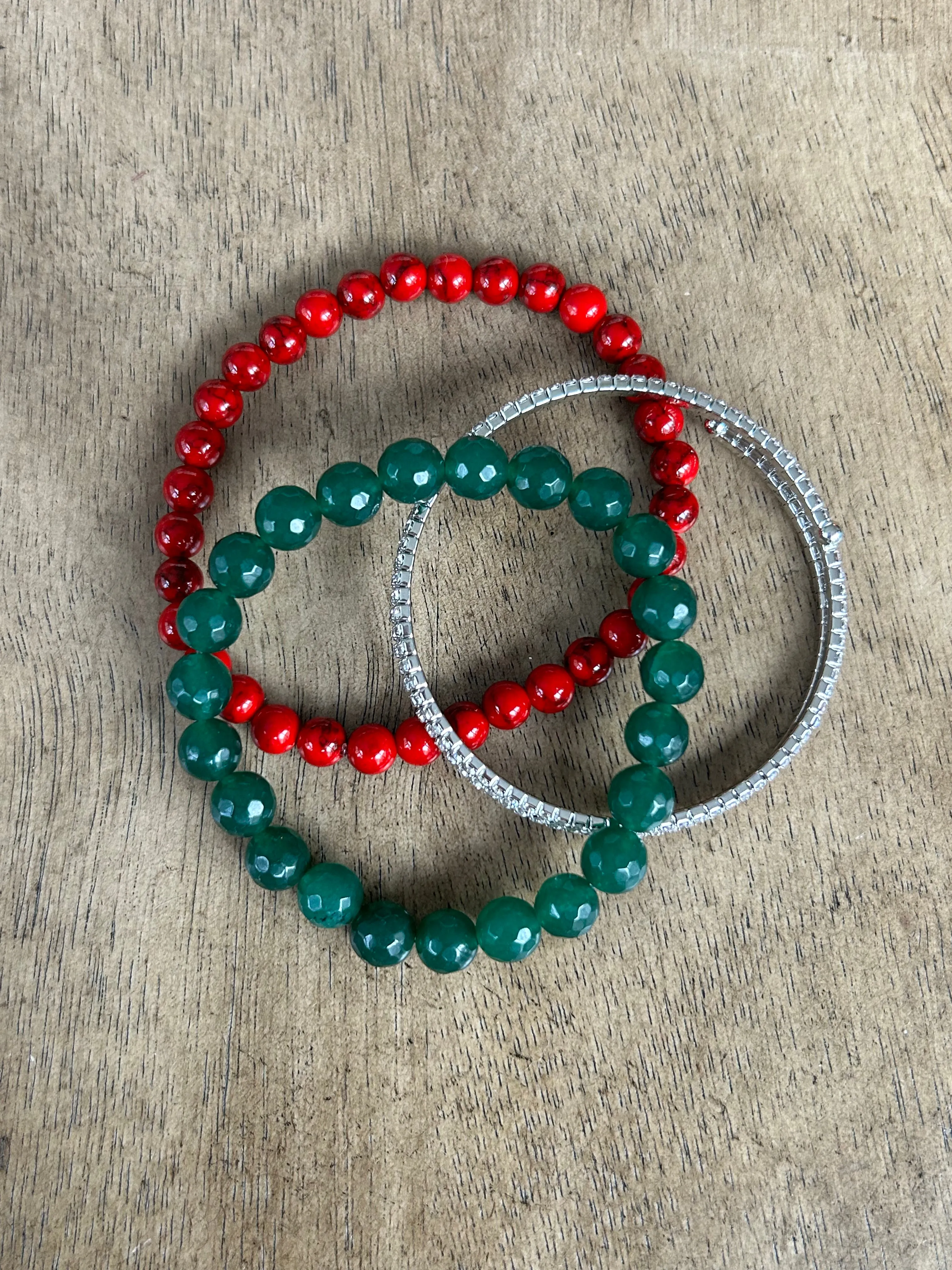 Winter Holiday Trio Bracelet Stack