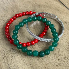 Winter Holiday Trio Bracelet Stack