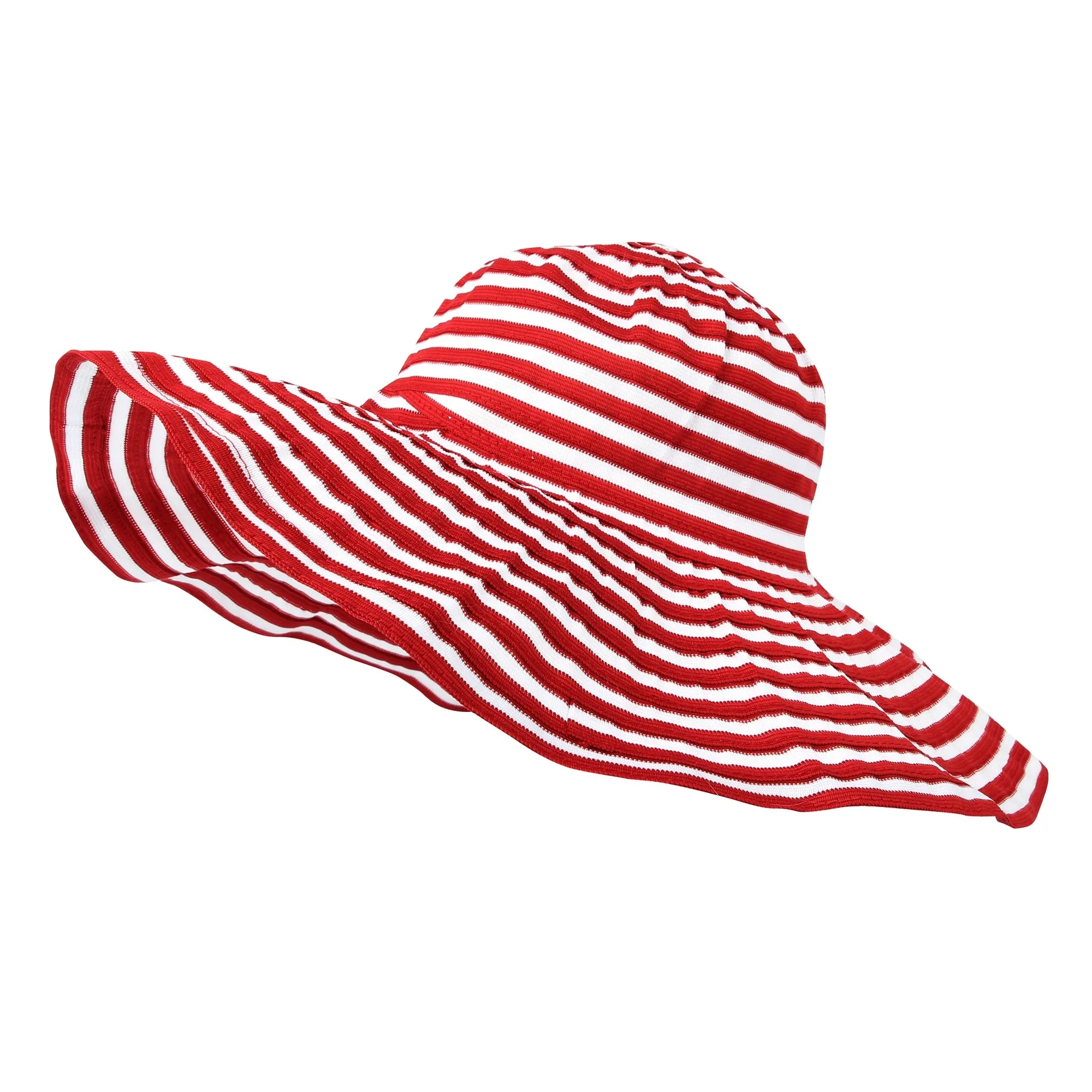 Women Foldable Light Swirl Striped Floppy Hat Beach Cap NC9718