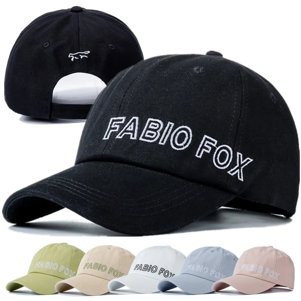 Women Men Cotton Kpop Brand Cap Fashion FABIO FOX Embroidered Baseball Cap Casual Adjustable Outdoor Couple Streetwear Hat