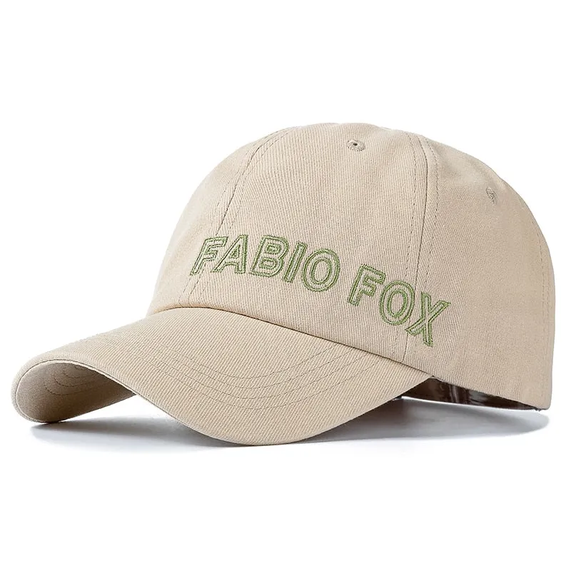 Women Men Cotton Kpop Brand Cap Fashion FABIO FOX Embroidered Baseball Cap Casual Adjustable Outdoor Couple Streetwear Hat