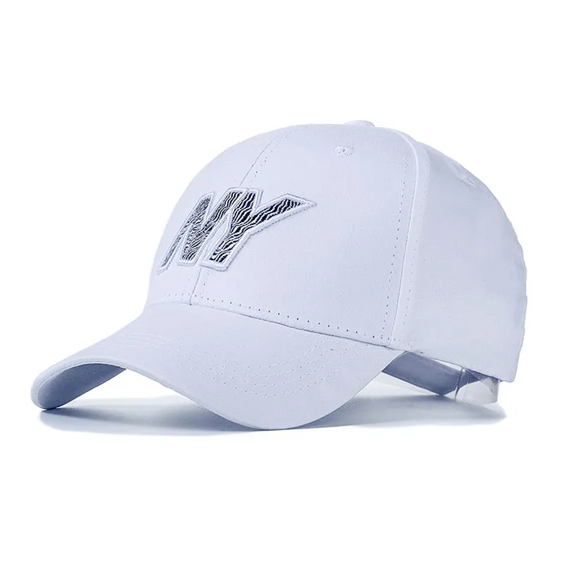 Women Men Cotton Kpop Cap Fashion NY Embroidered Hard Top Baseball Cap Casual Adjustable Outdoor Couple Streetwear Hat