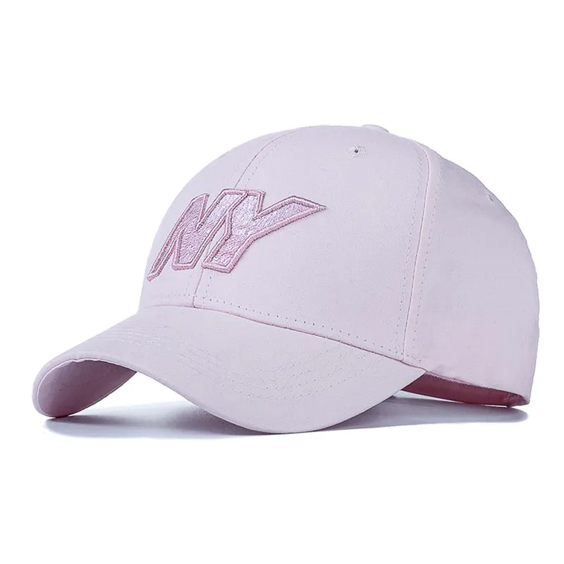 Women Men Cotton Kpop Cap Fashion NY Embroidered Hard Top Baseball Cap Casual Adjustable Outdoor Couple Streetwear Hat