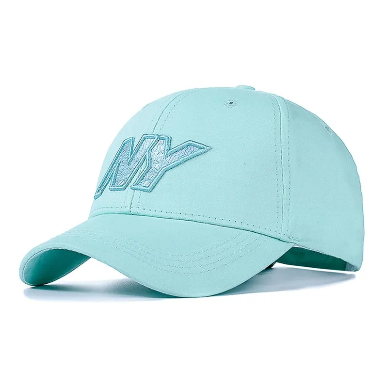 Women Men Cotton Kpop Cap Fashion NY Embroidered Hard Top Baseball Cap Casual Adjustable Outdoor Couple Streetwear Hat