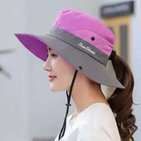 Women's Summer Hat Fashion Letter Design Sun Hat Female Travel  Beach Bucket Hat