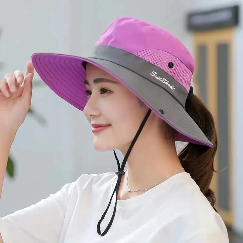 Women's Summer Hat Fashion Letter Design Sun Hat Female Travel  Beach Bucket Hat