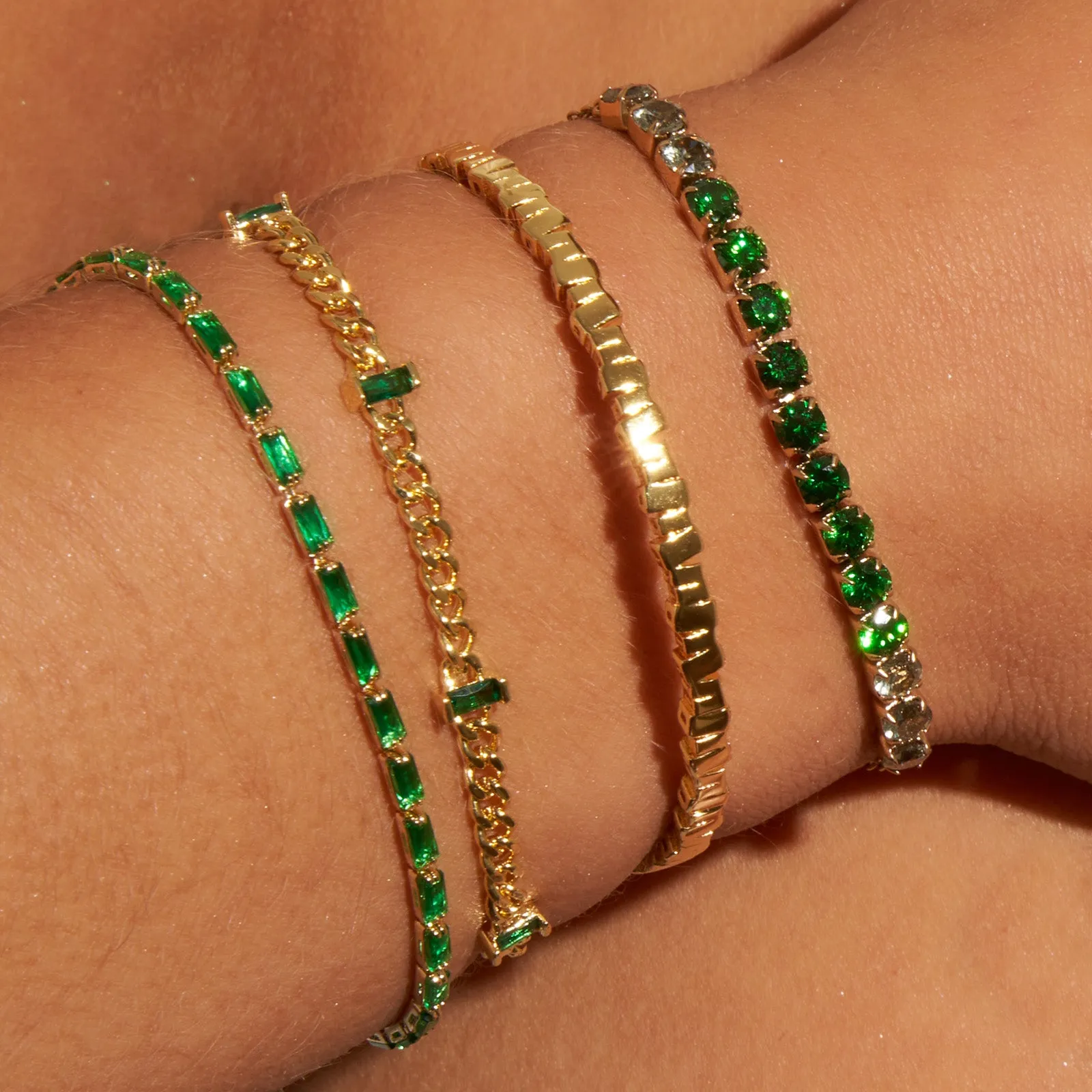 Zalia Gold Bracelet - Emerald