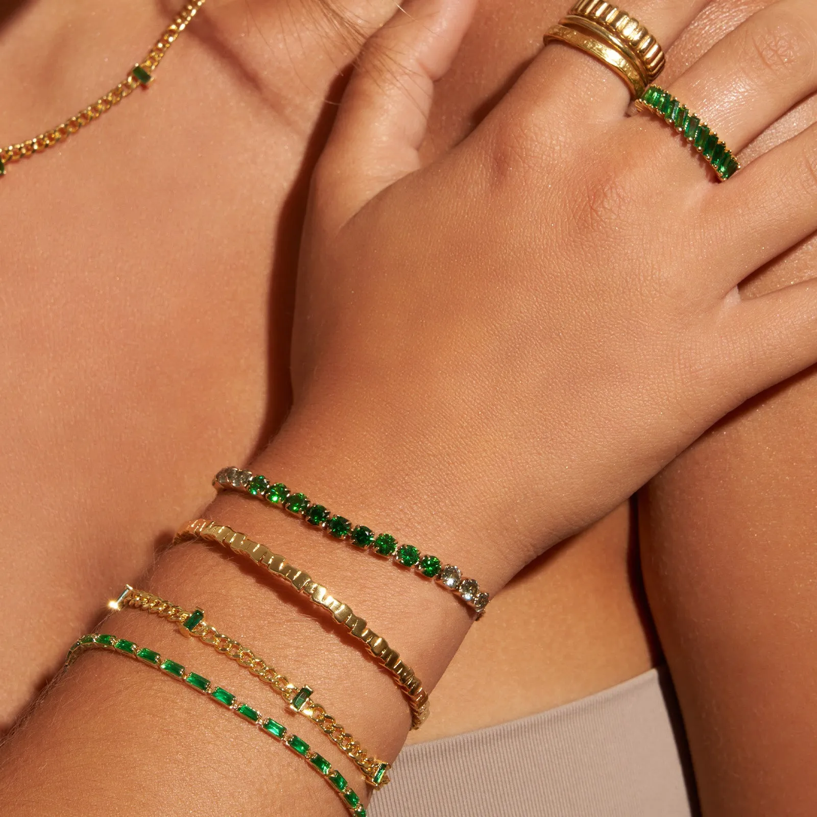 Zalia Gold Bracelet - Emerald