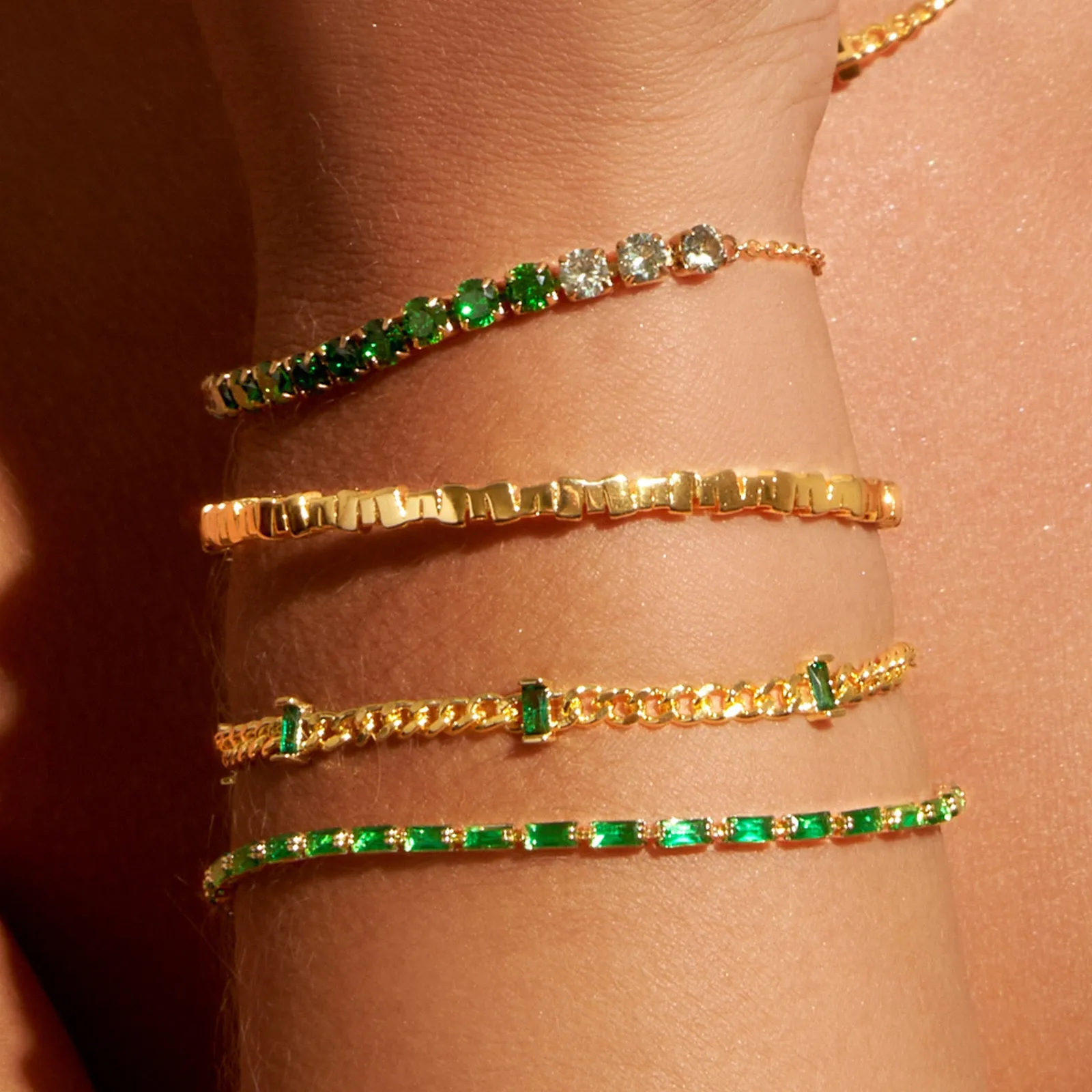 Zalia Gold Bracelet - Emerald